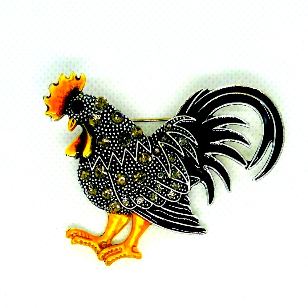 Rooster brooch / pin, key chain and/or necklace